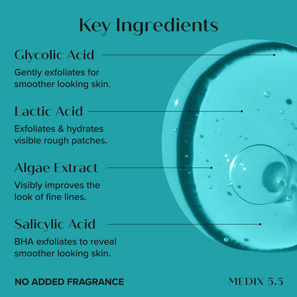 Application du sérum exfoliant Medix 5.5