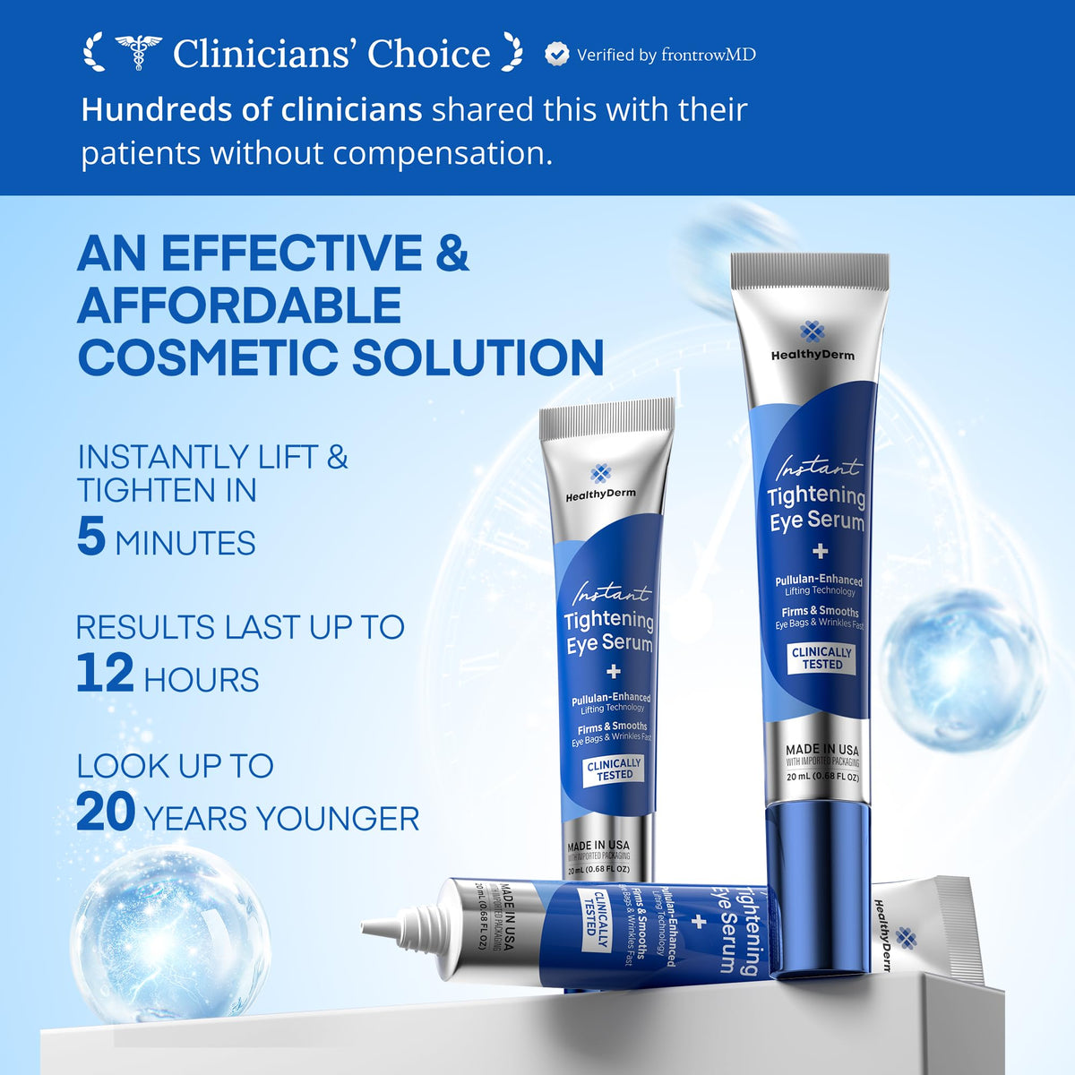 Application du sérum HealthyDerm sous l'œil