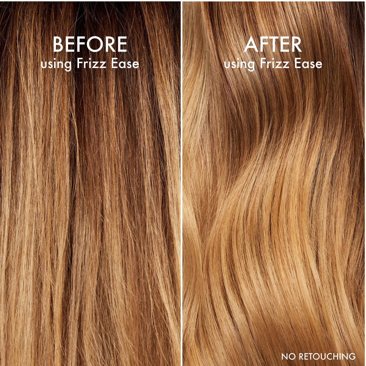 Application du sérum John Frieda sur des cheveux