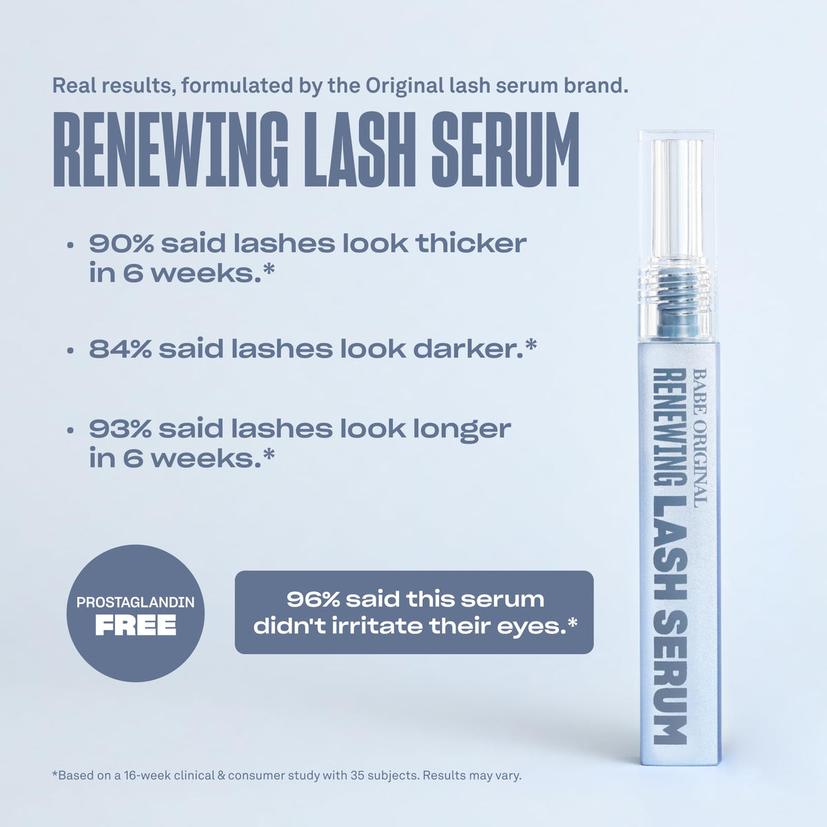 Application du sérum pour cils BABE ORIGINAL 6mL sur les cils