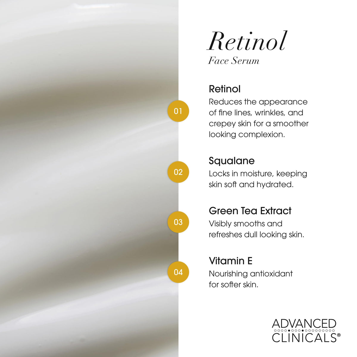 Application du sérum retinol sur un visage propre