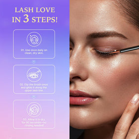 Application du sérum VieBeauti sur la ligne des cils.