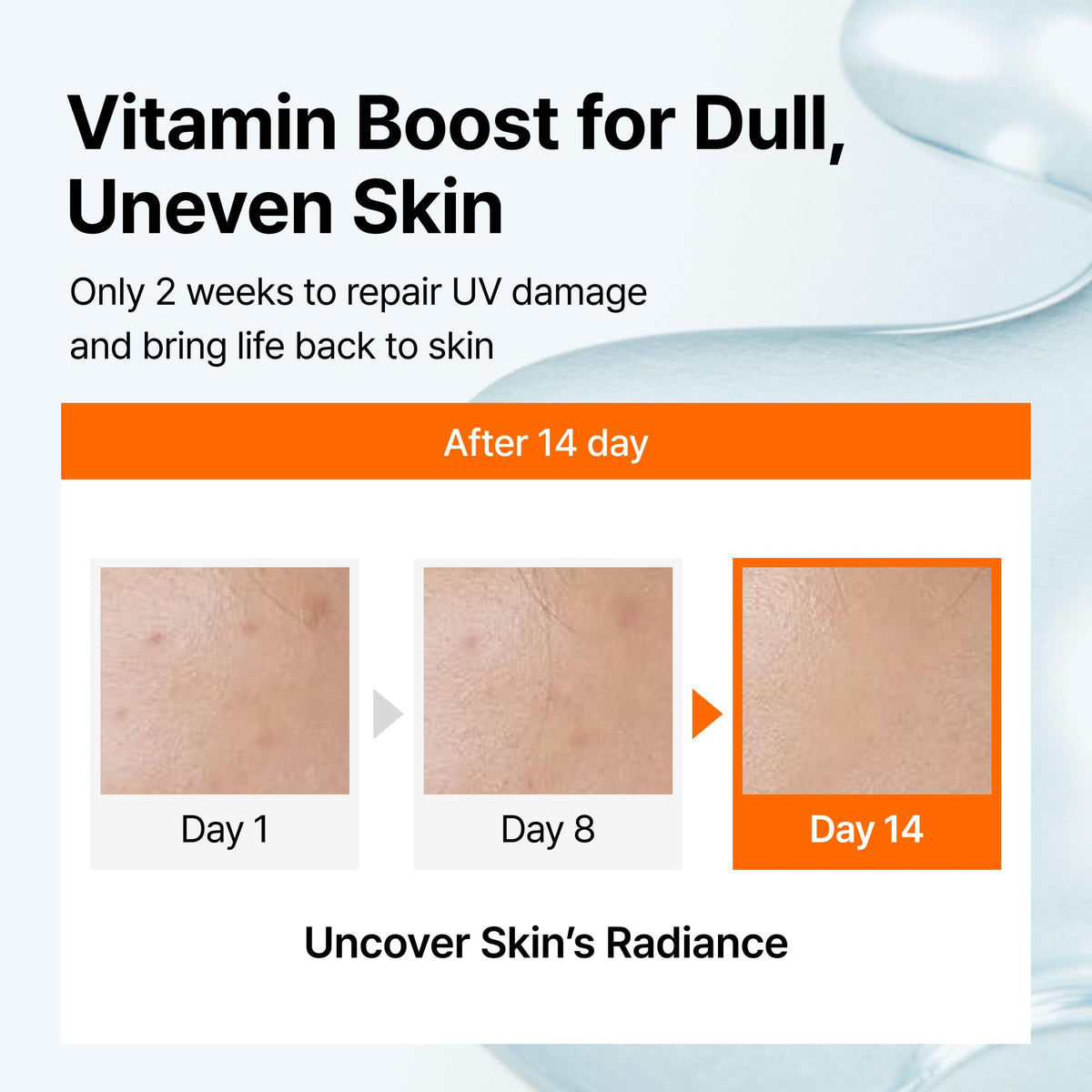 Application du sérum vitaminé C sur la peau