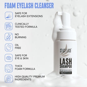 Application du shampoo STACY LASH sur cils