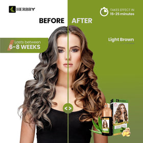 Application du shampooing colorant HERBBY sur cheveux