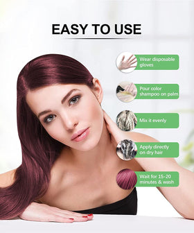 Application du shampooing colorant Herbishh sur cheveux
