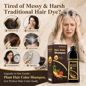 Application du shampooing colorant sur des cheveux