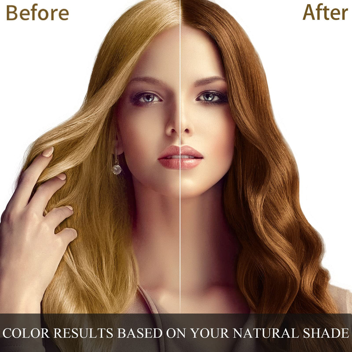 Application du shampooing cosmpro châtain foncé sur des cheveux