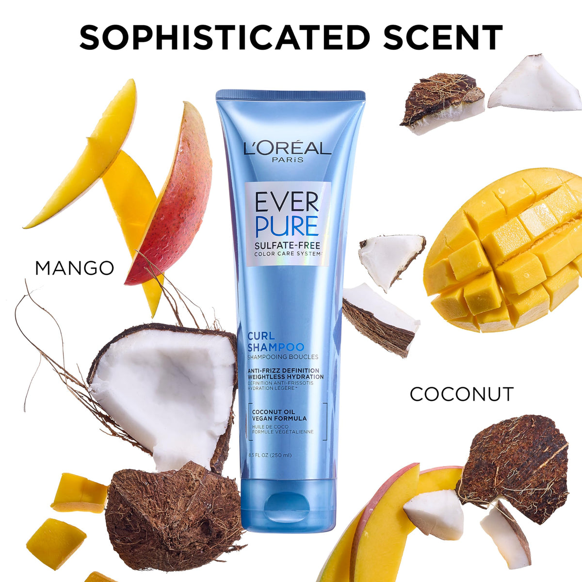 Application du Shampooing L'Oreal Paris sur des cheveux bouclés