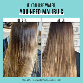 Application du Shampooing Malibu C sur cheveux mouillés