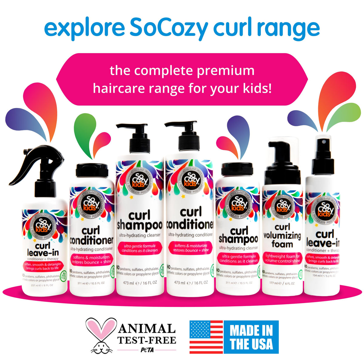 Application du shampooing SO COZY sur des cheveux bouclés