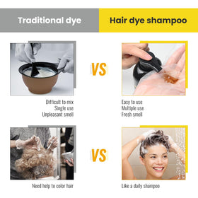 Application du shampooing teinture KINGMING sur cheveux