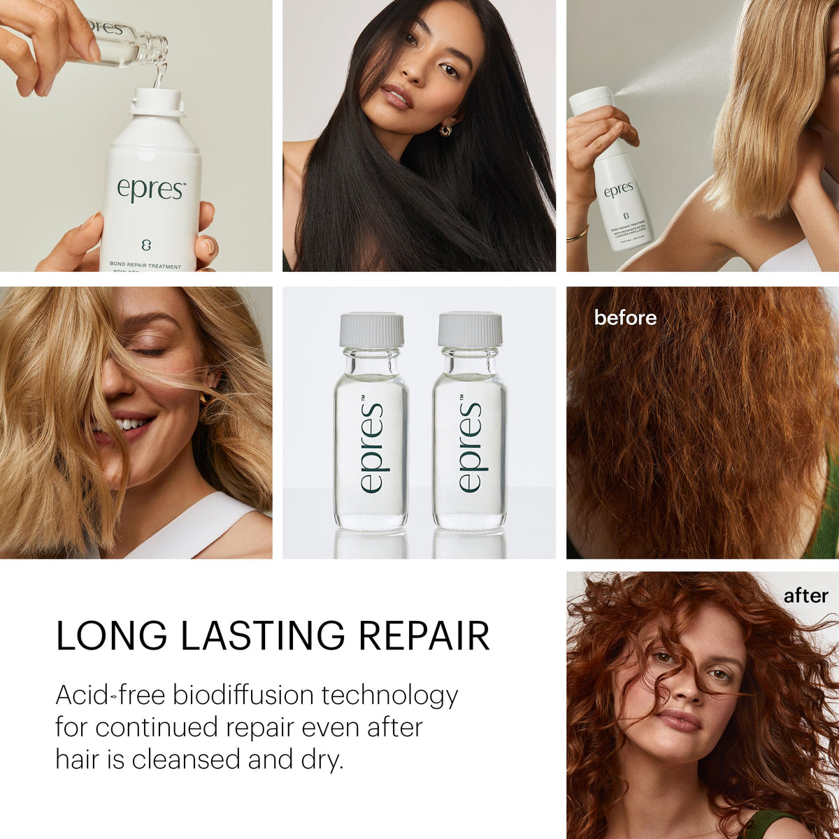 application du soin capillaire épres sur des cheveux