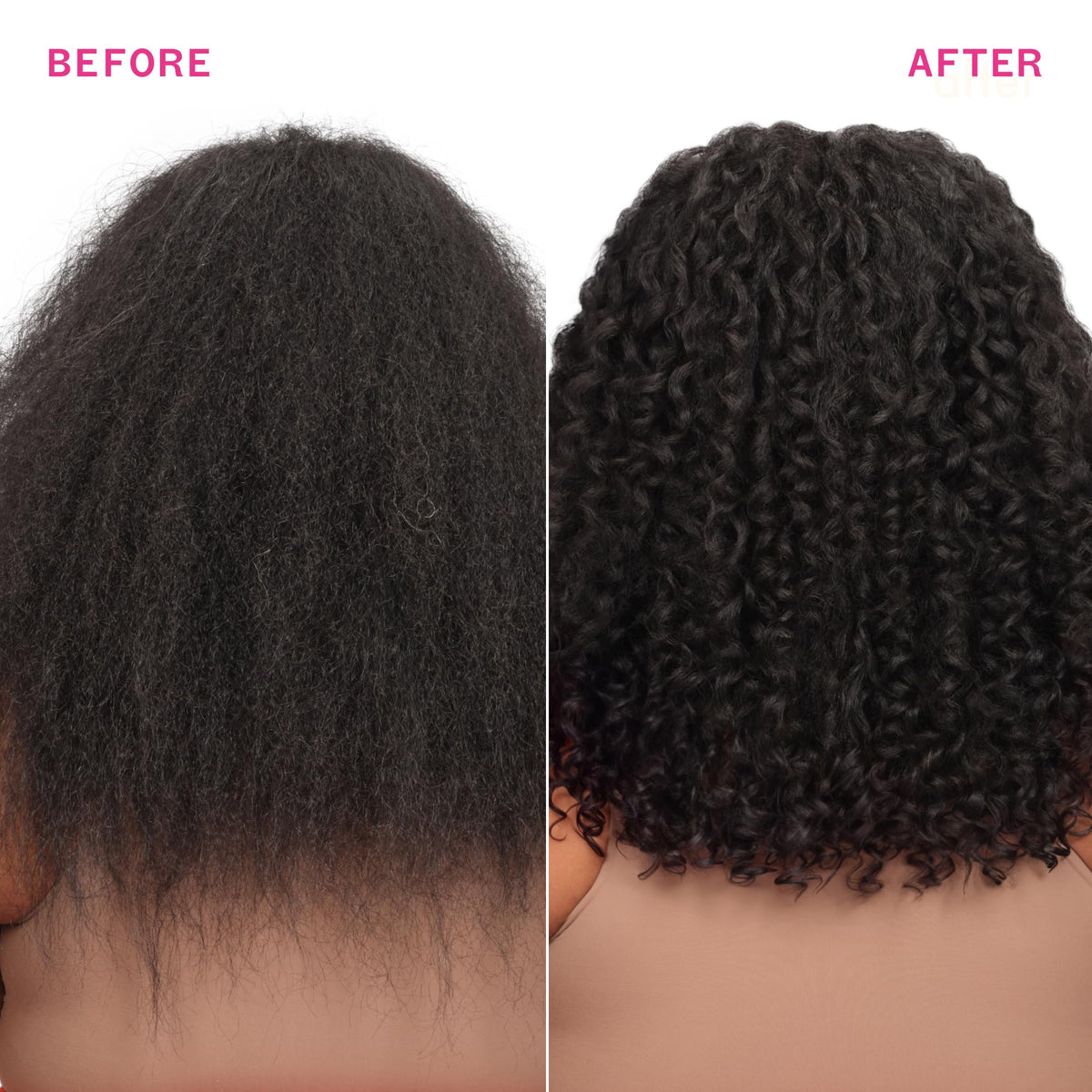 Application du spray Amika sur cheveux lisses