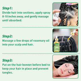Application du spray Braid Goiple sur des cheveux