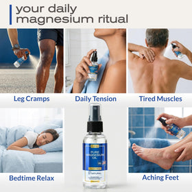 Application du Spray de Magnésium sur les jambes