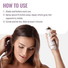 Application du Spray de Retouche Racines STYLE EDIT sur cheveux