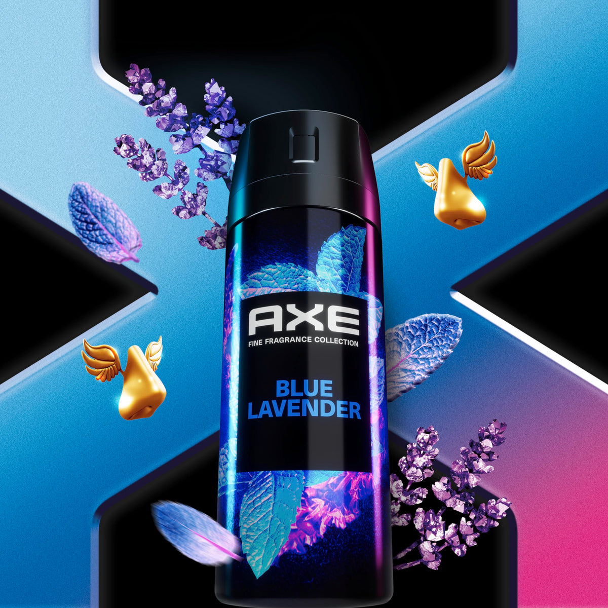 Application du spray déodorant AXE sur la peau