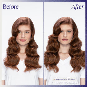 Application du spray Kenra Volume 25 sur des cheveux