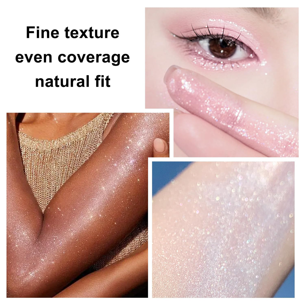 Application du spray paillettes sur la peau