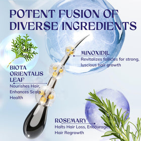 Application du spray RootStim sur le cuir chevelu