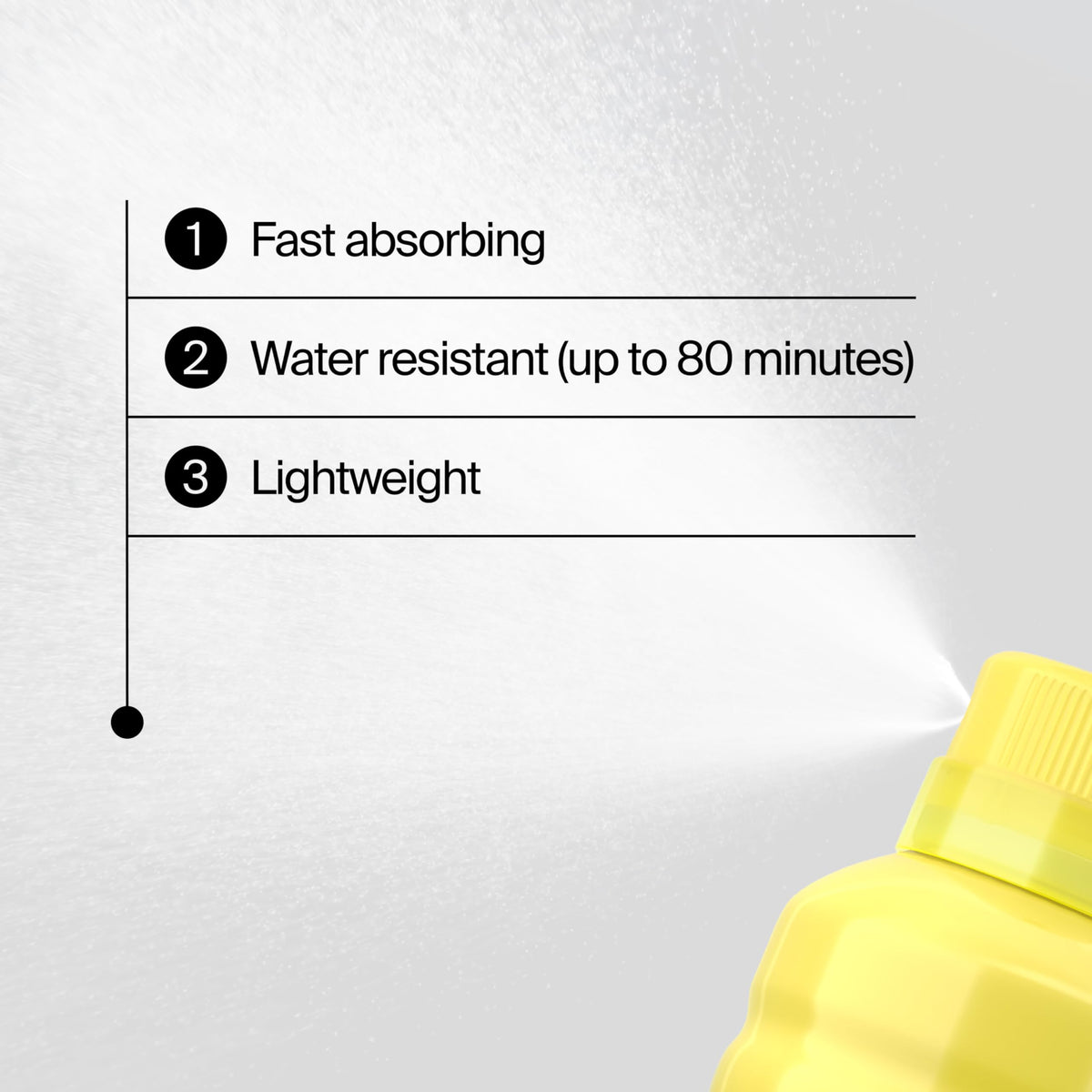 Application du spray solaire Neutrogena sur la peau