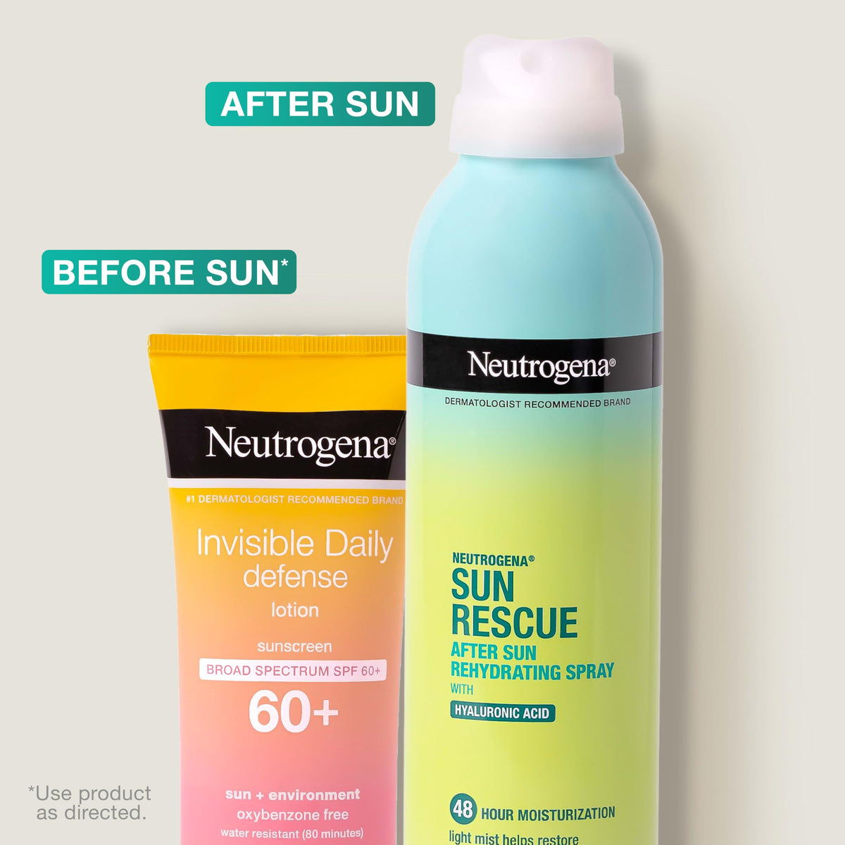 Application du spray sur une peau après exposition au soleil