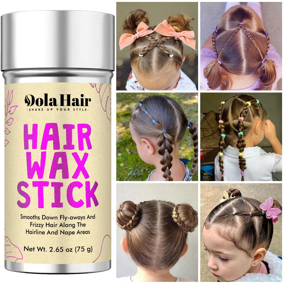 Application du stick de cire Dolahair sur des cheveux