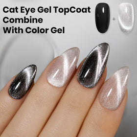 Application du Top Coat Gel Cat Eye sur des ongles
