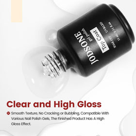 Application du top coat gel JODSONE sur des ongles en gel