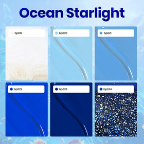 Application du vernis à ongles Beetles Océan Starlight sur des ongles