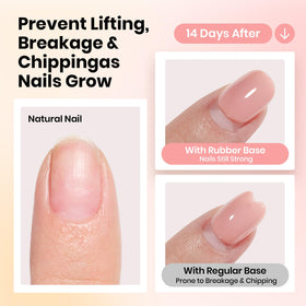 application du vernis à ongles caoutchouc sur des ongles naturels
