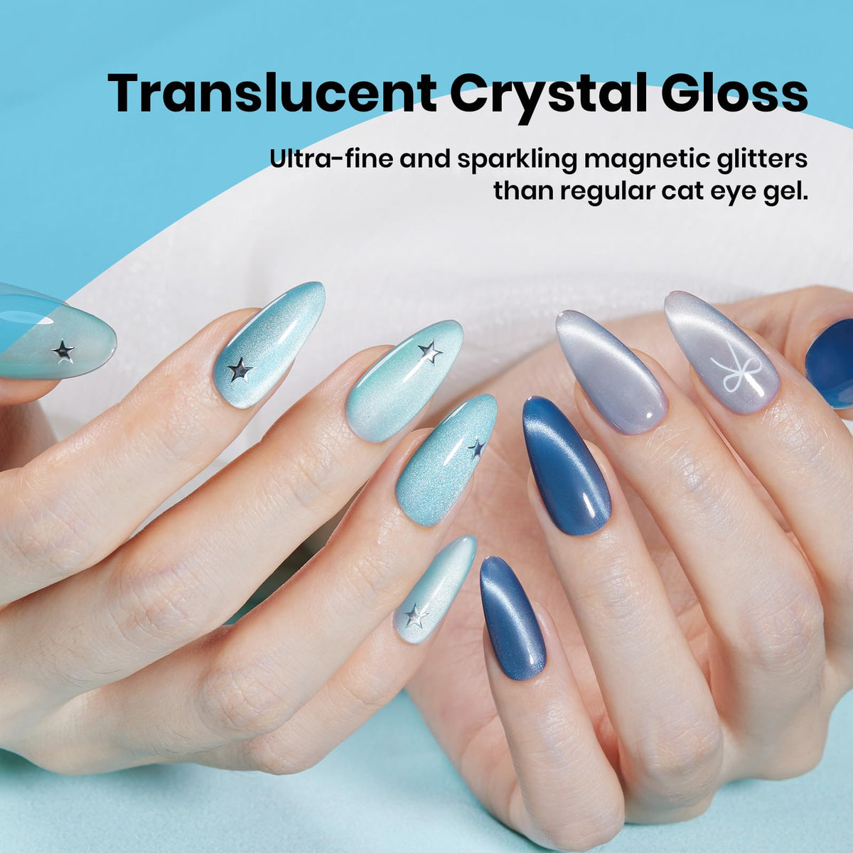 Application du vernis à ongles Cat Eye avec outil magnétique