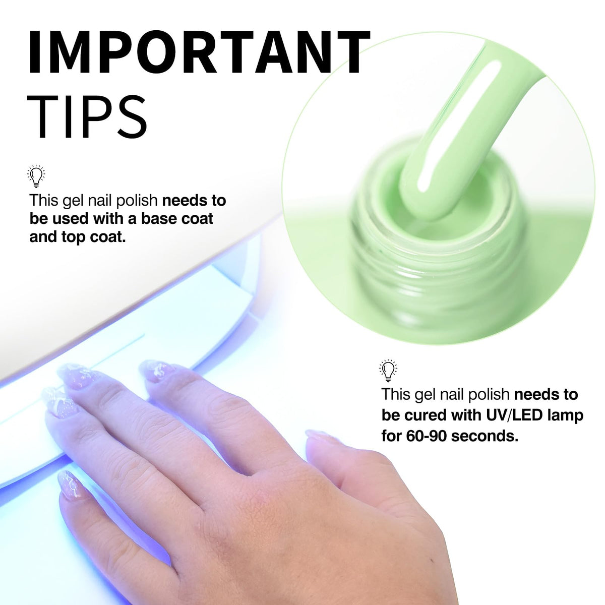 Application du vernis à ongles gel CANNI sur des ongles