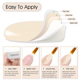 Application du Vernis à Ongles Gel CANNI sur des ongles