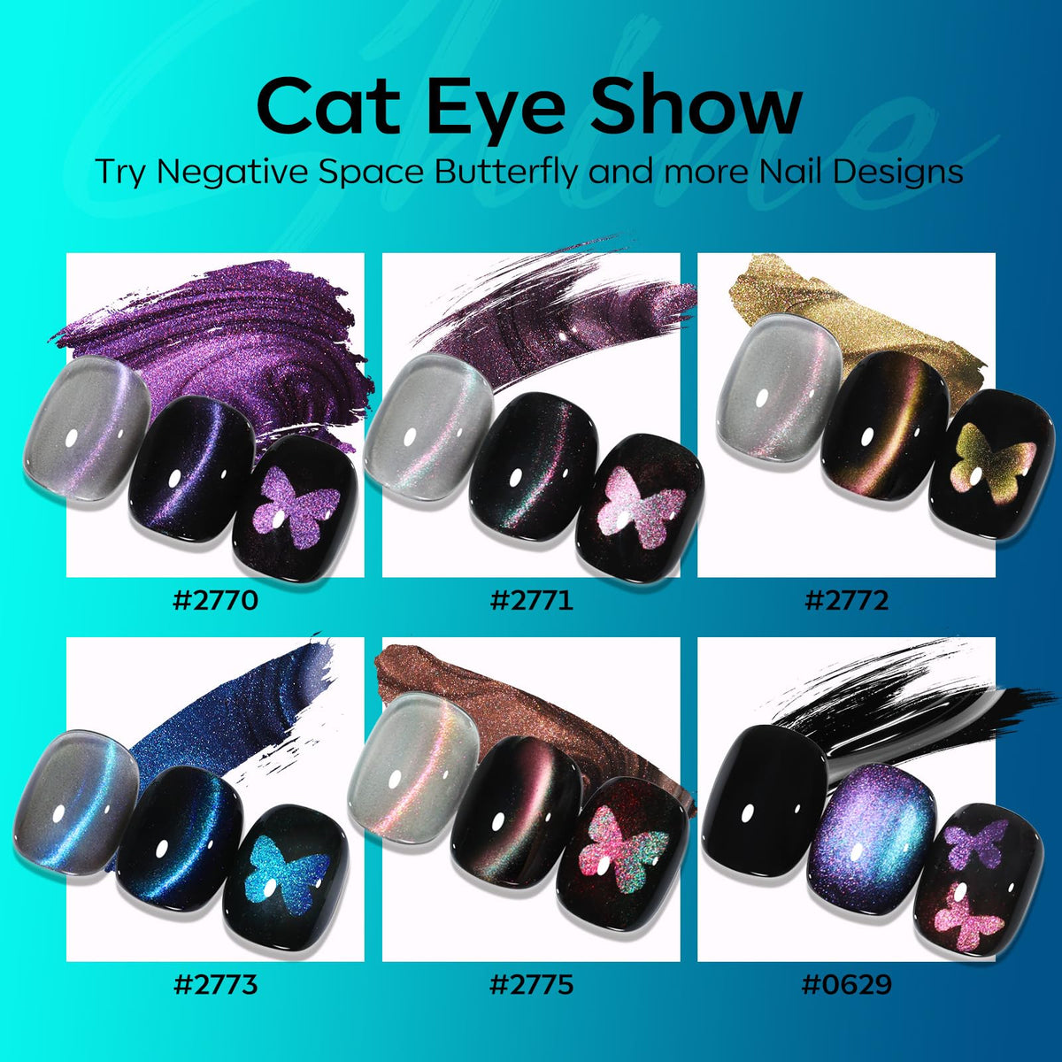Application du vernis à ongles gel Cat Eye modelones