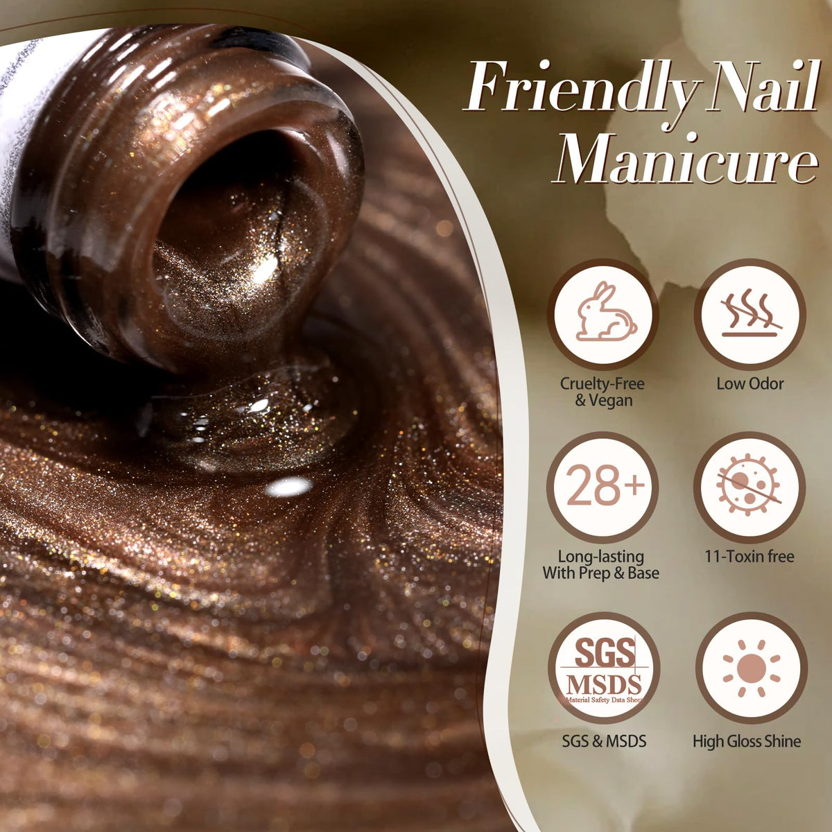 Application du vernis à ongles gel magnétique sur des ongles