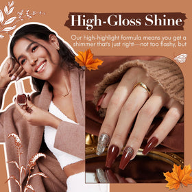 Application du vernis à ongles marron AZUREBEAUTY