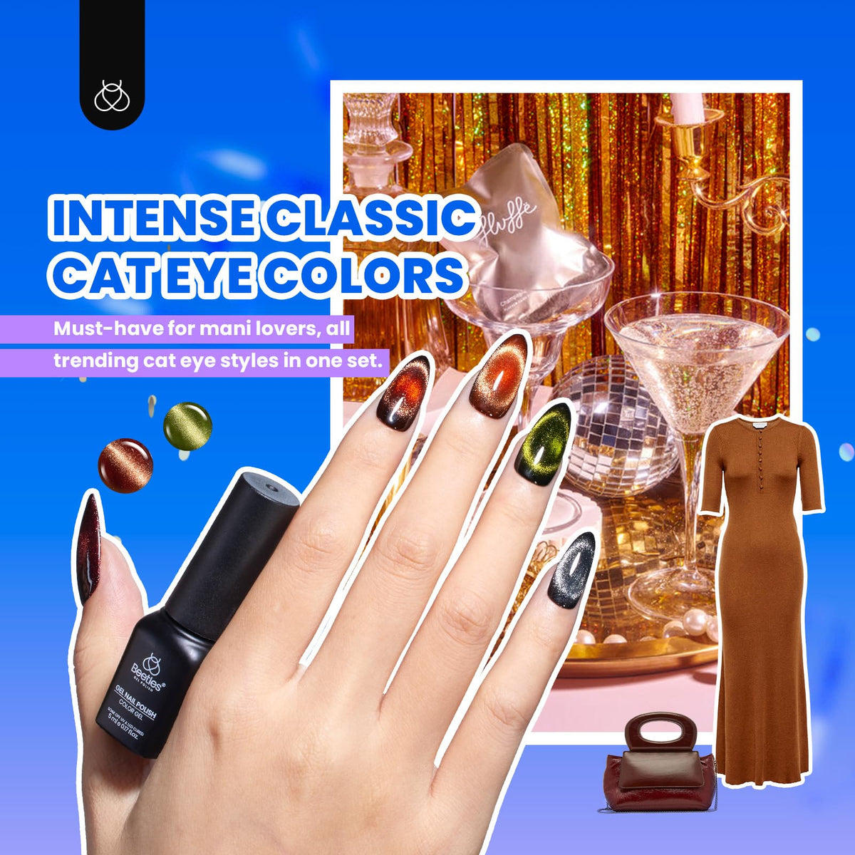 Application du vernis Cat Eye sur des ongles