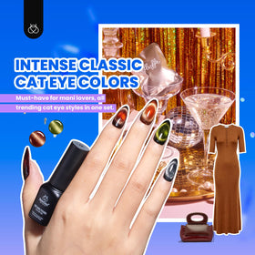 Application du vernis Cat Eye sur des ongles