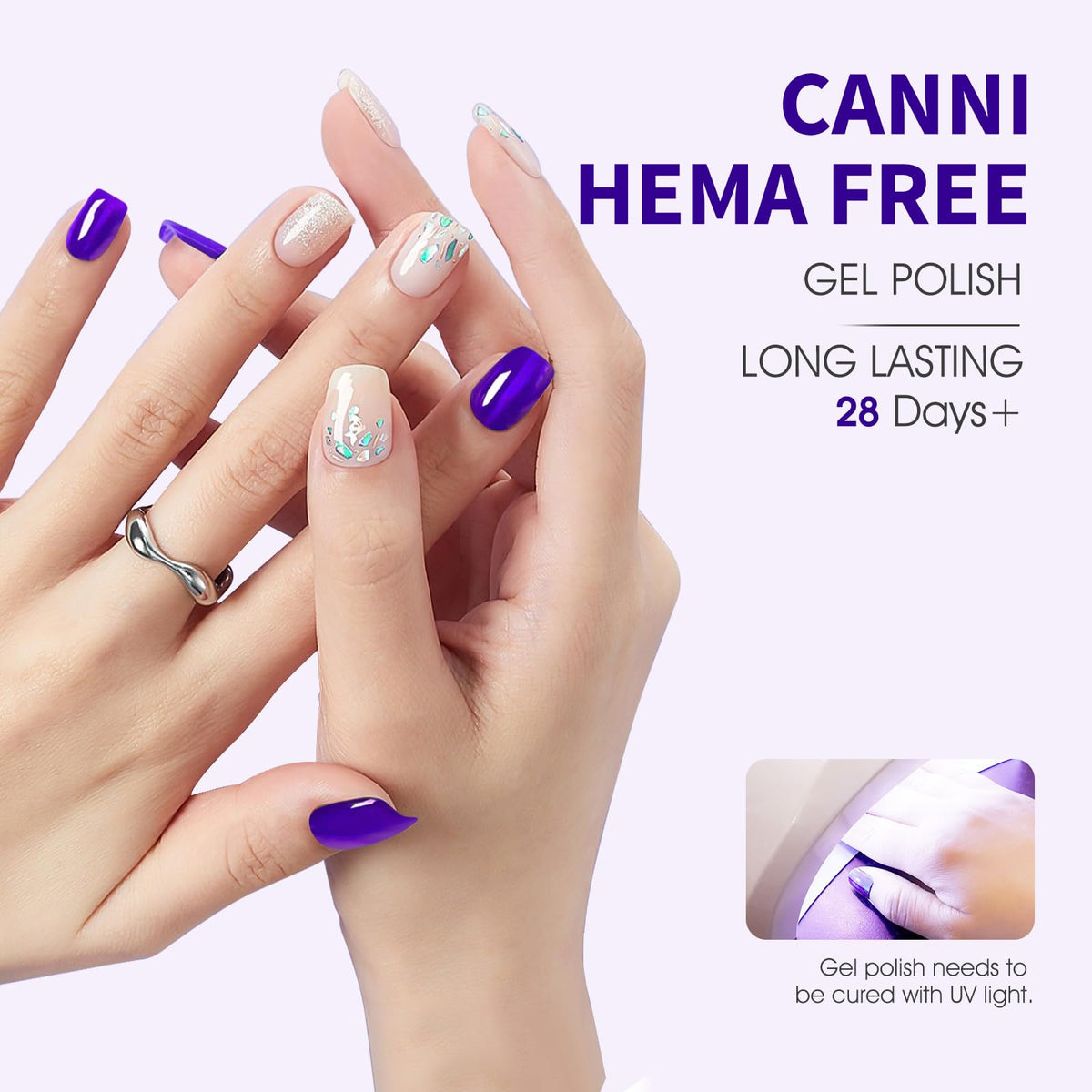 Application du vernis gel CANNI sur des ongles