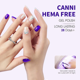 Application du vernis gel CANNI sur des ongles
