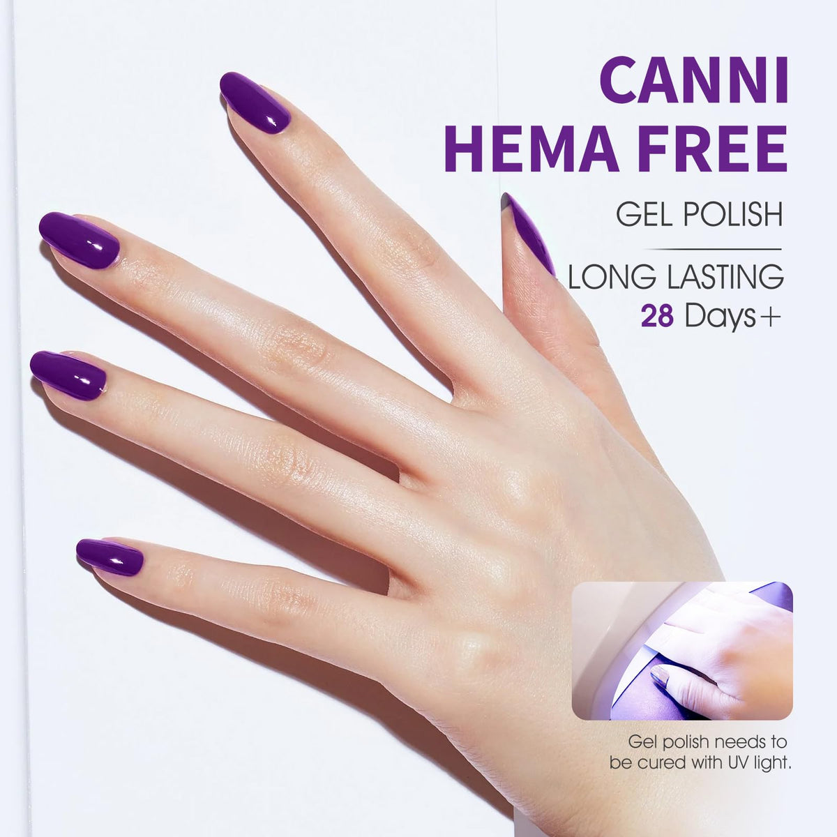 Application du vernis gel CANNI sur des ongles