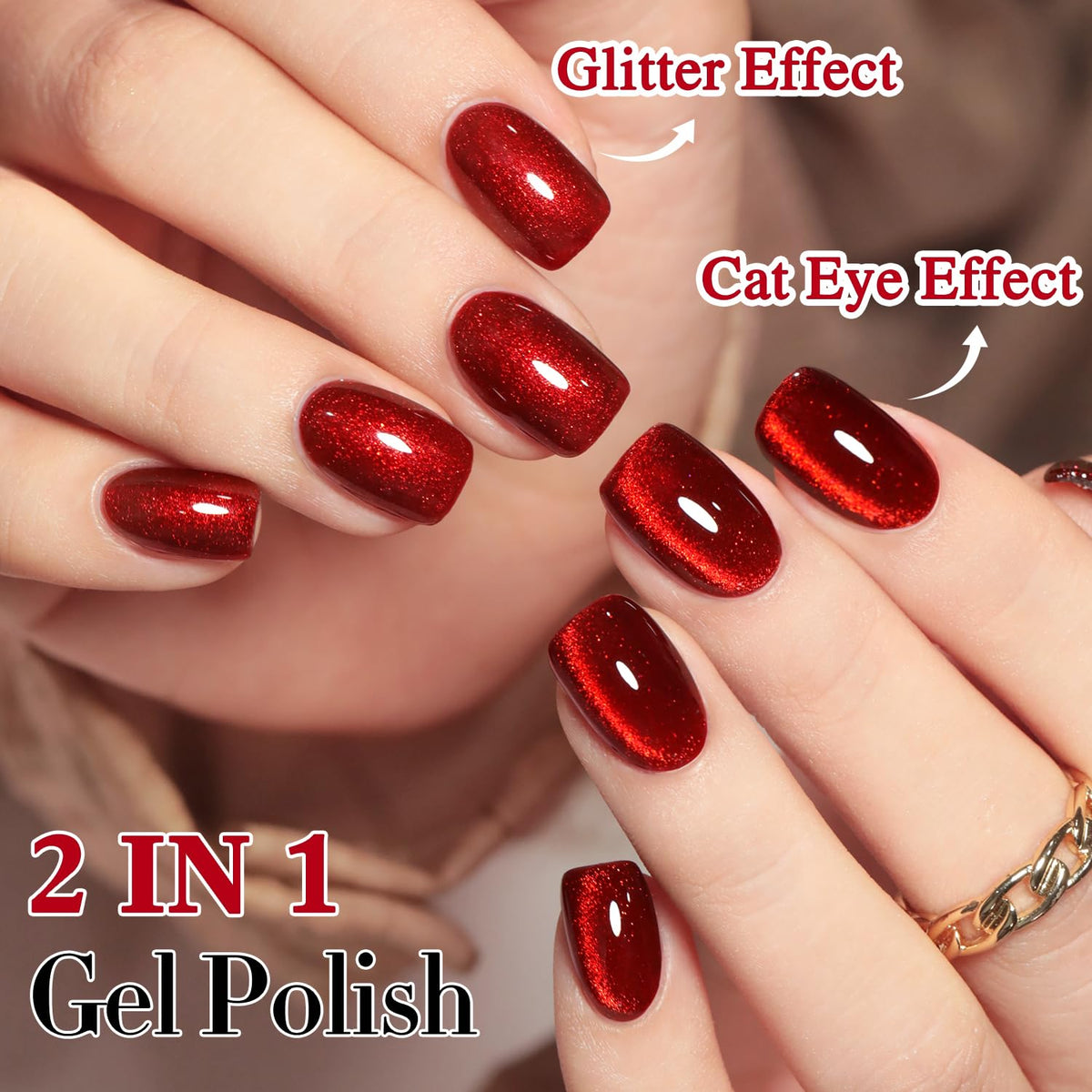 Application du vernis gel Cat Eye sur des ongles