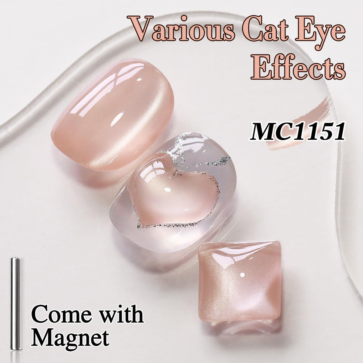 Application du vernis gel Cat Eye sur des ongles