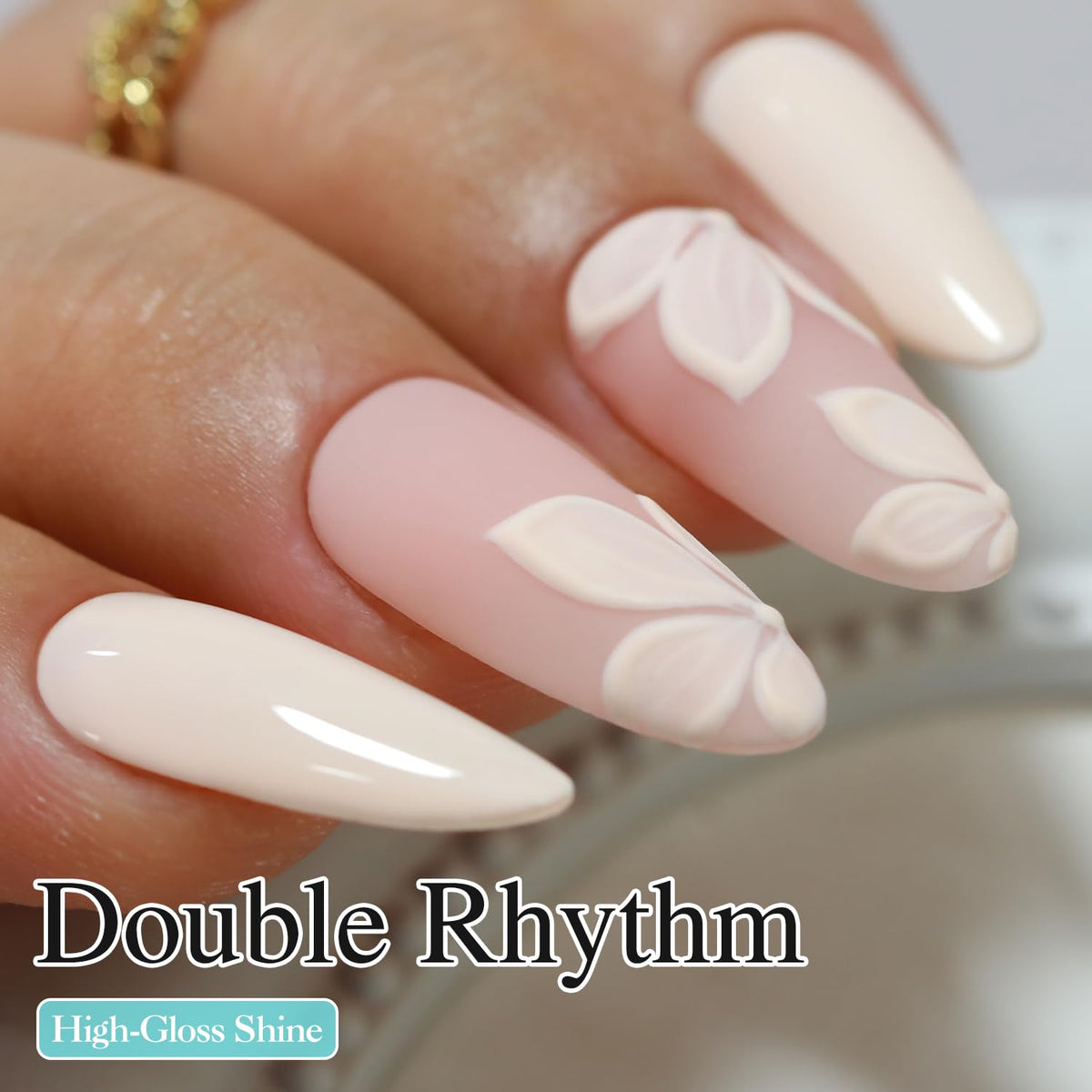 Application du vernis gel Double Rhythm sur des ongles