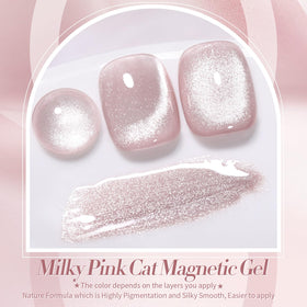 Application du Vernis Gel Magnétique Rose sur des ongles
