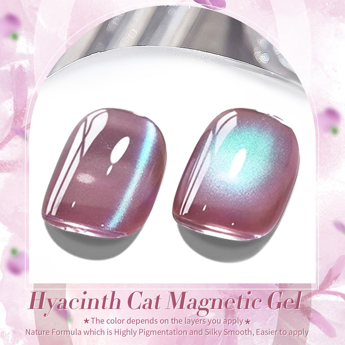 Application du vernis gel magnétique sur des ongles