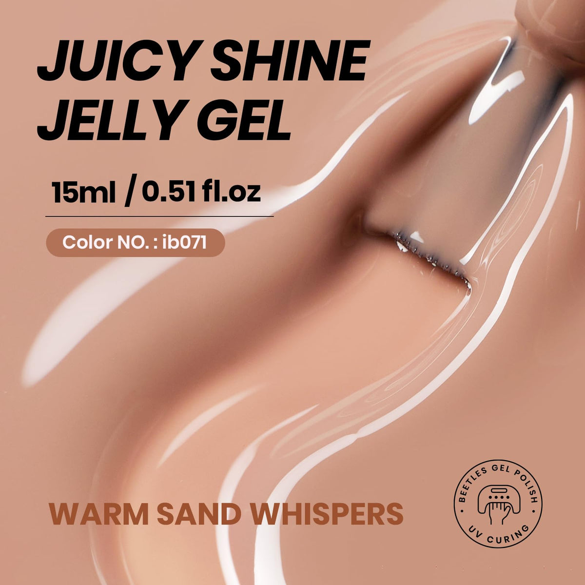 Application du vernis gel nude brun sur les ongles