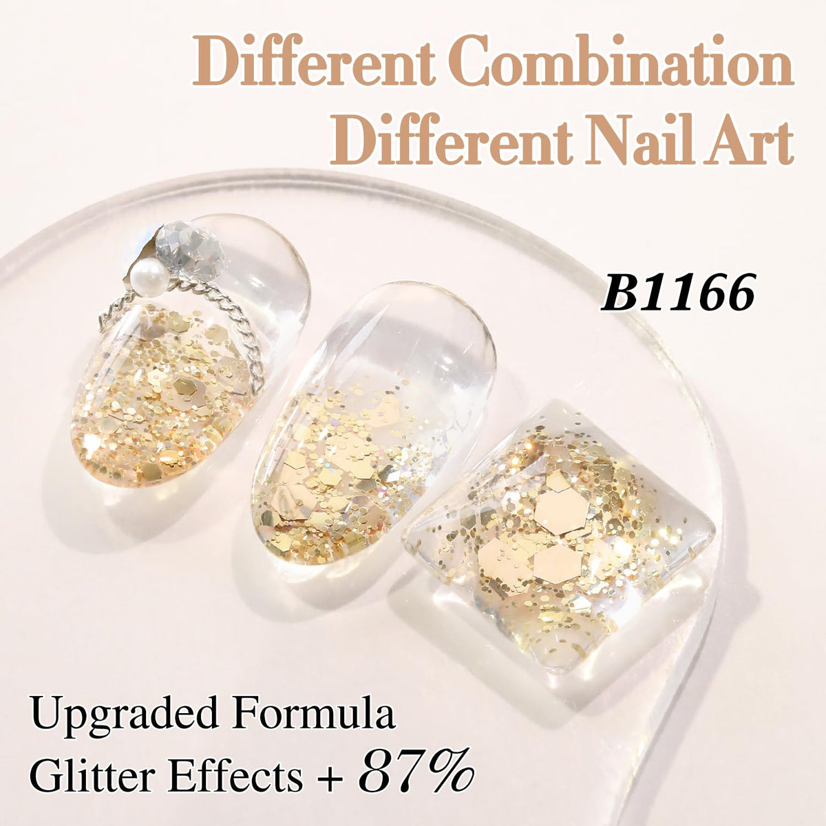 Application du vernis gel pailleté avec lampe UV